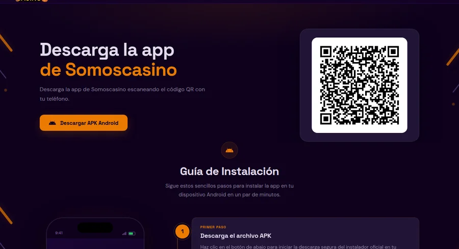 Descarga de la APK de Somos Casino para Android con código QR